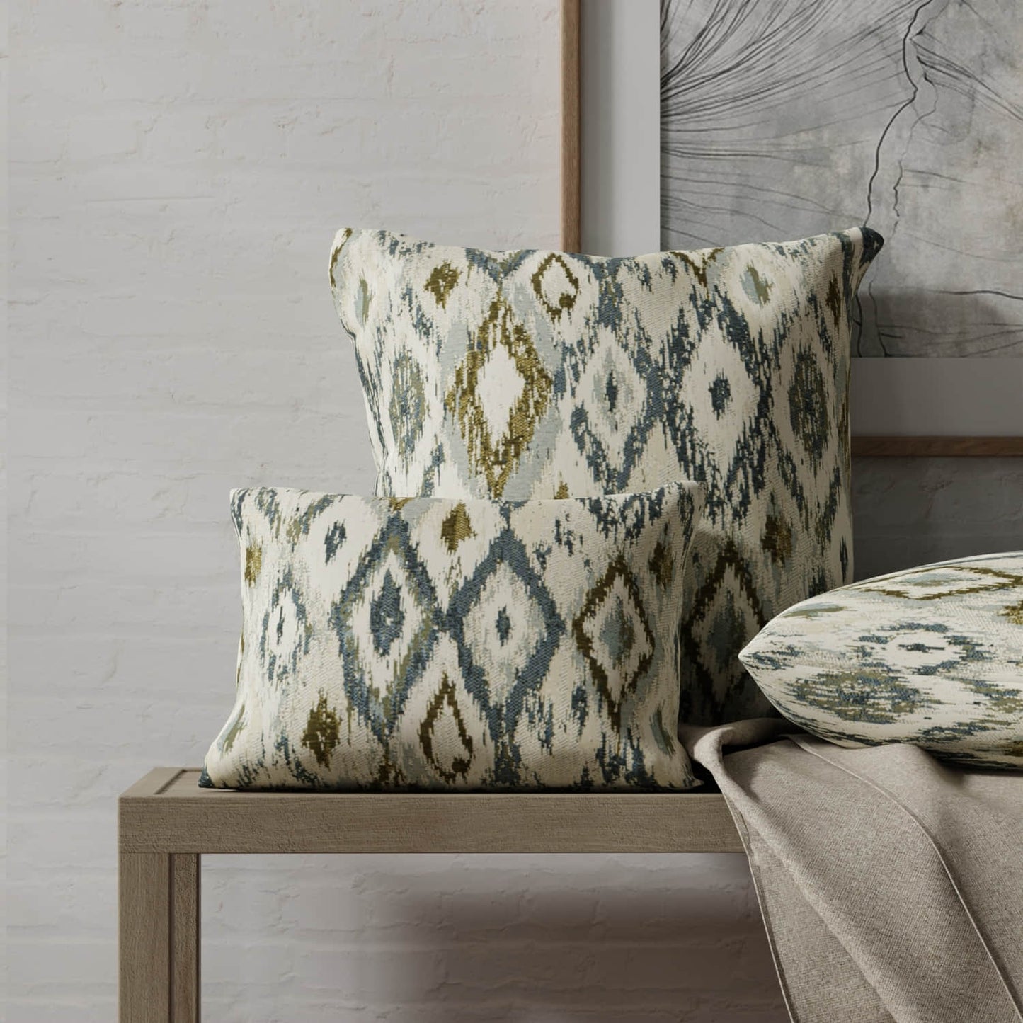 Adkins Harbor made up on pillows