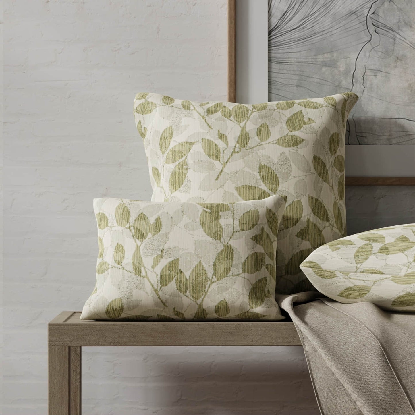 Alcove Aloe made up on pillows
