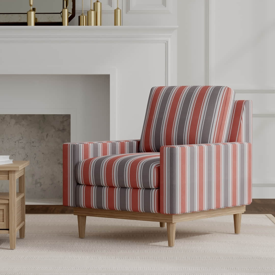 Amalfi Brick upholstered on a mid century modern chair