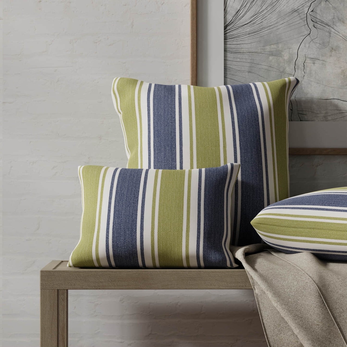 Amalfi Leaf made up on pillows