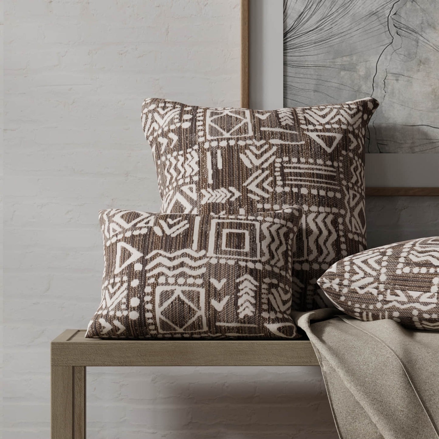 Amia Truffle - Folio Fabrics