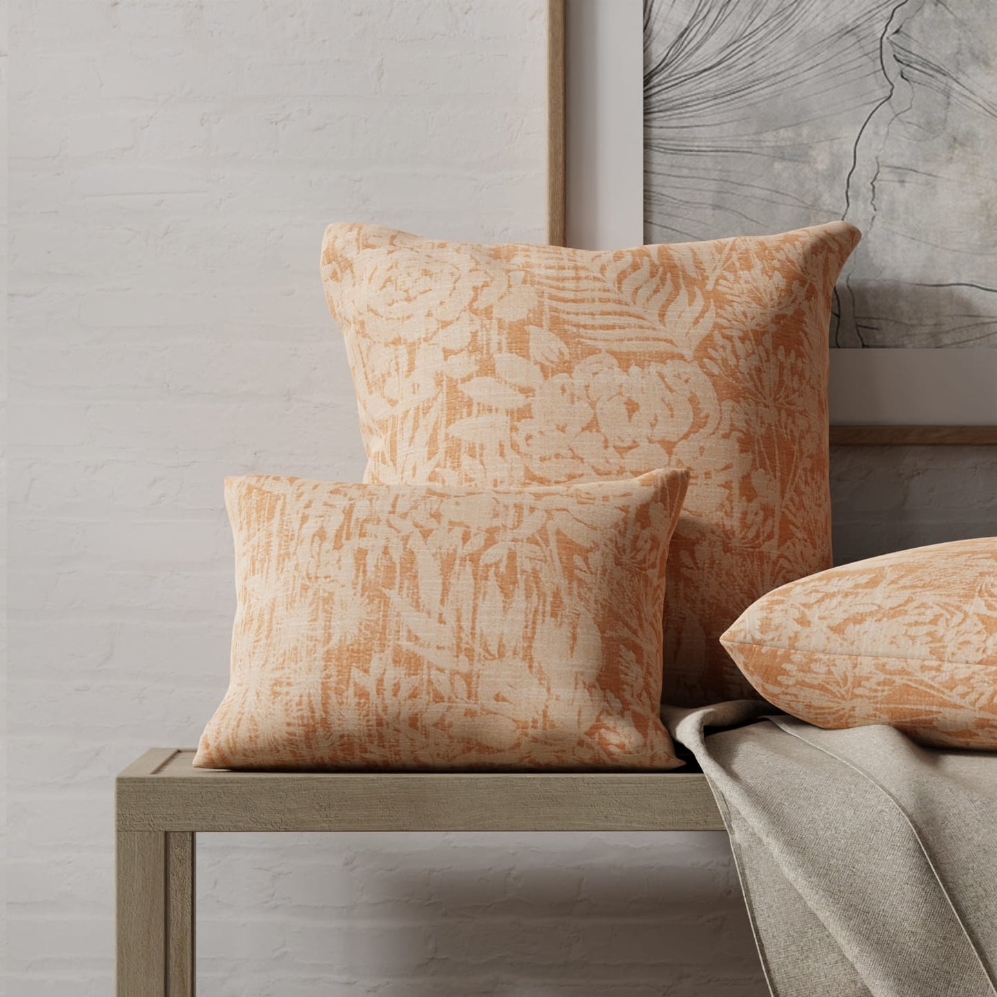 Annabel Apricot made up on pillows