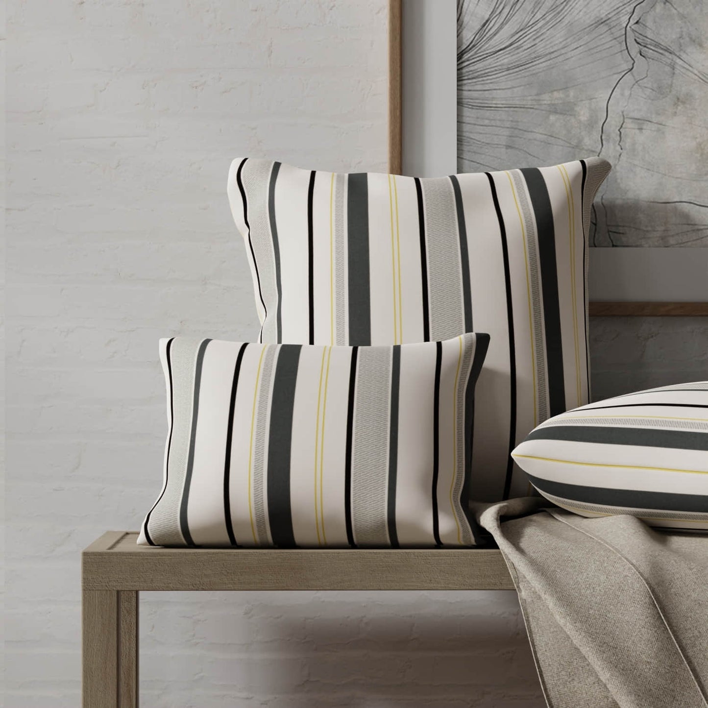 Antigua Platinum made up on pillows