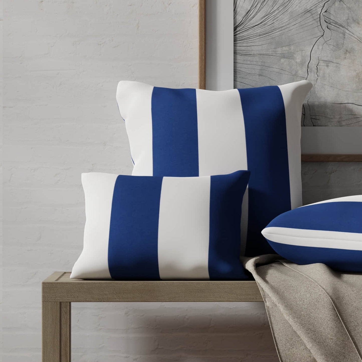 Aruba Nautical made up on pillows