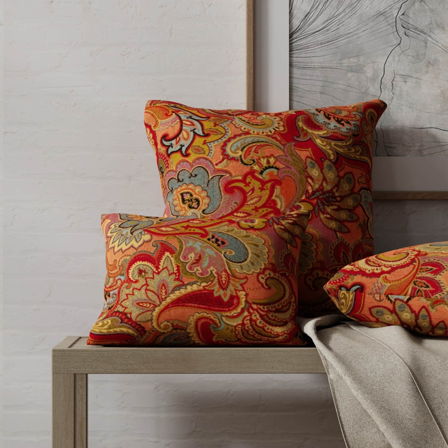 Ballard Classic made up on pillows