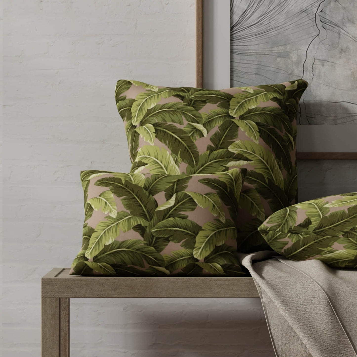 Barbados Fawn made up on pillows