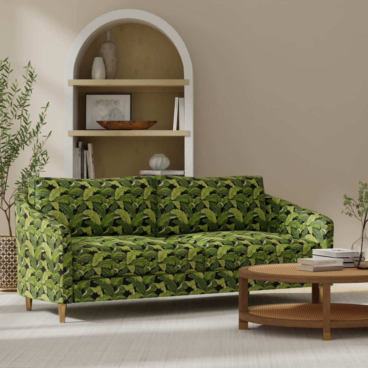 Barbados Rainforest upholstered on a couch