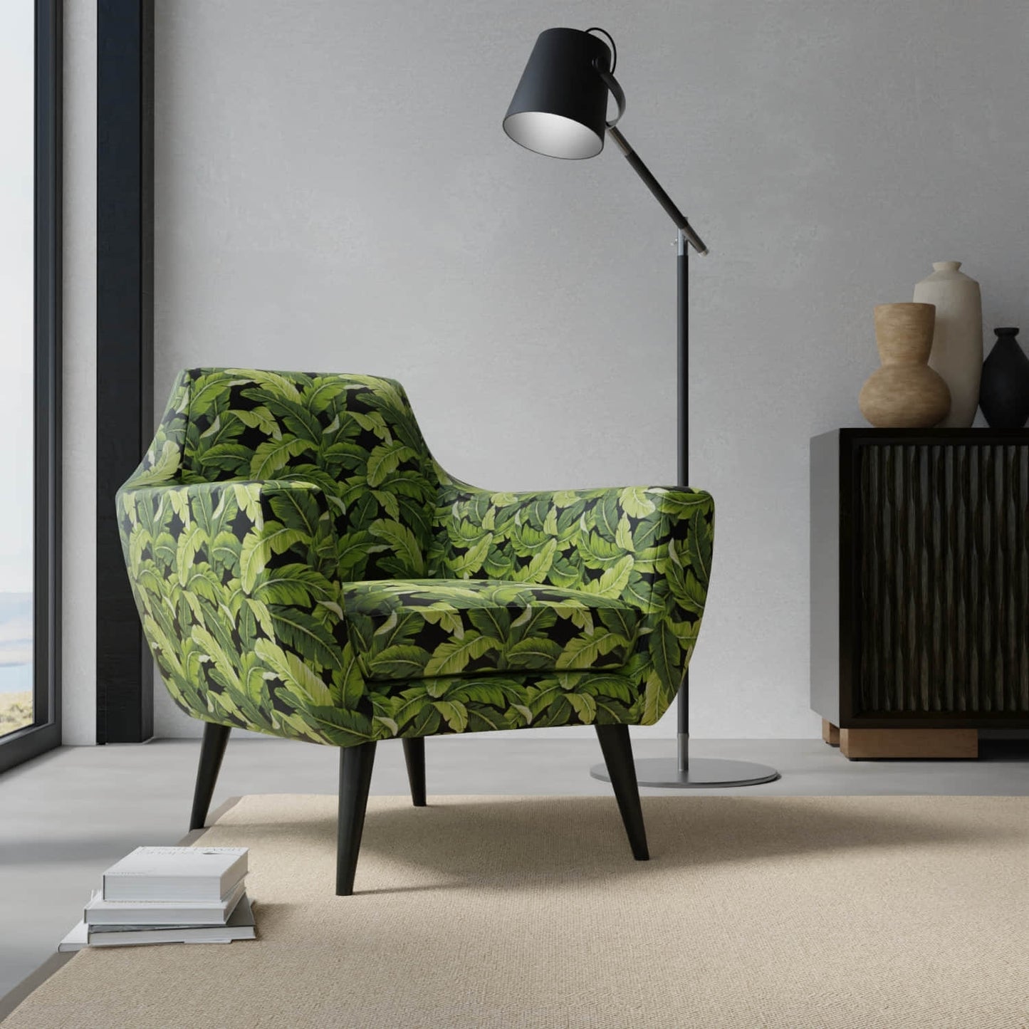 Barbados Rainforest upholstered on a contemporary chair