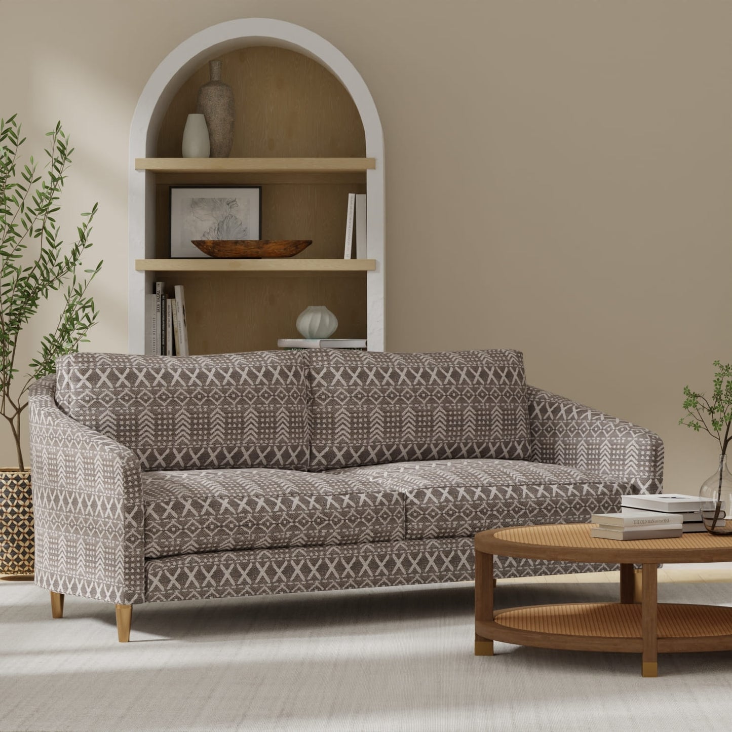 Beau Mica upholstered on a couch