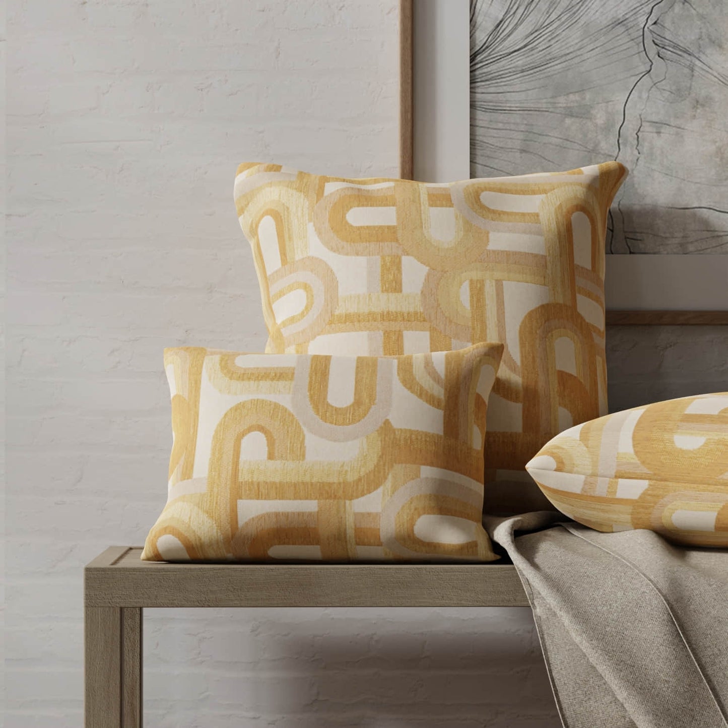 Belagio Honey made up on pillows