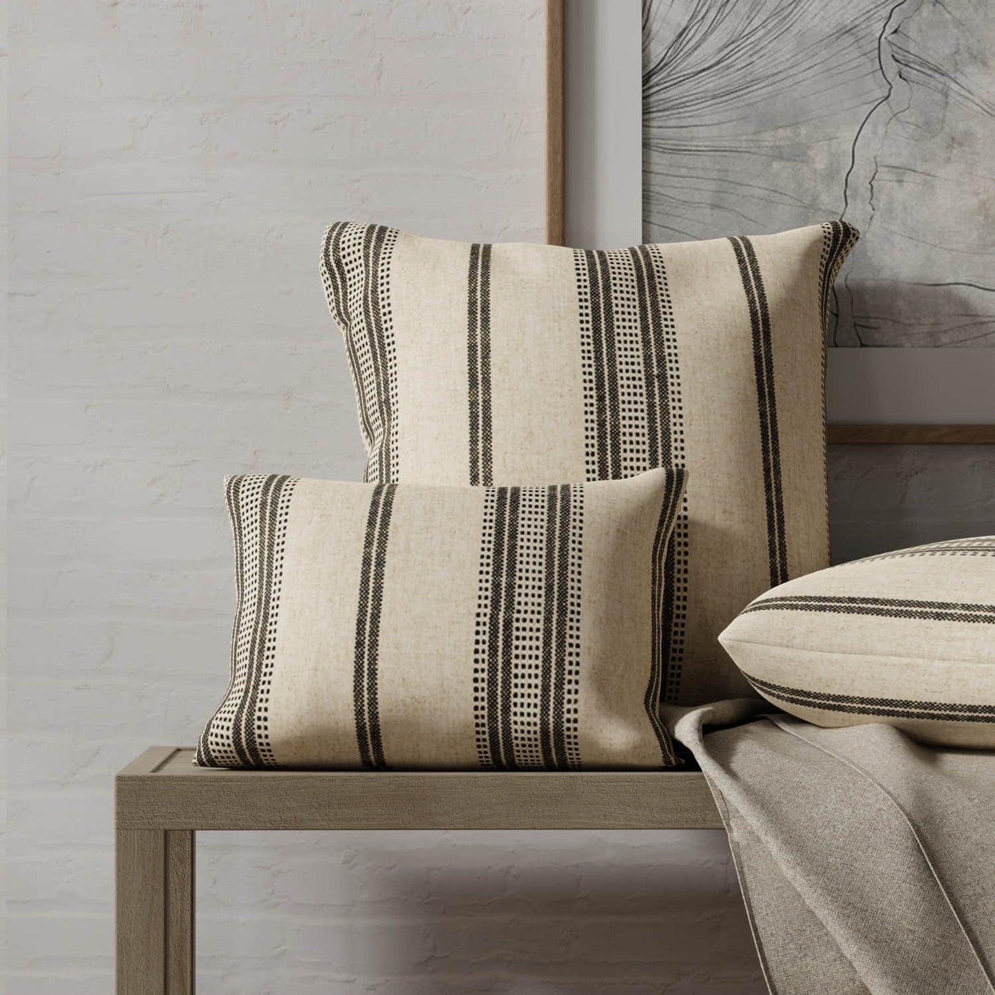 Beltran Carbon made up on pillows