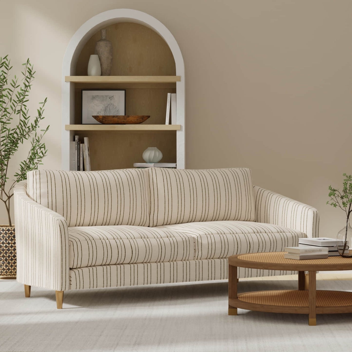 Bergen Cypress upholstered on a couch