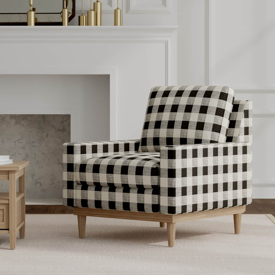 Berman Raven upholstered on a mid century modern chair