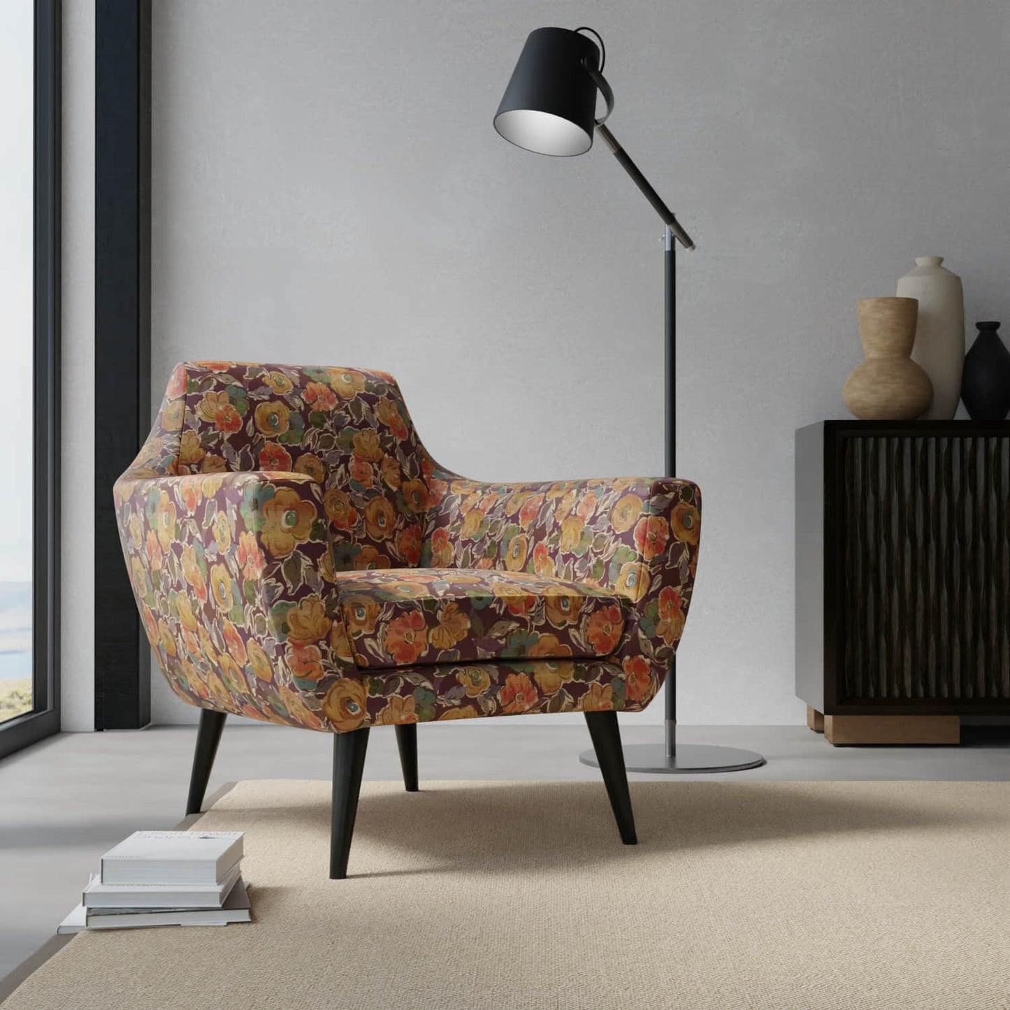 Bethany Plum upholstered on a contemporary chair