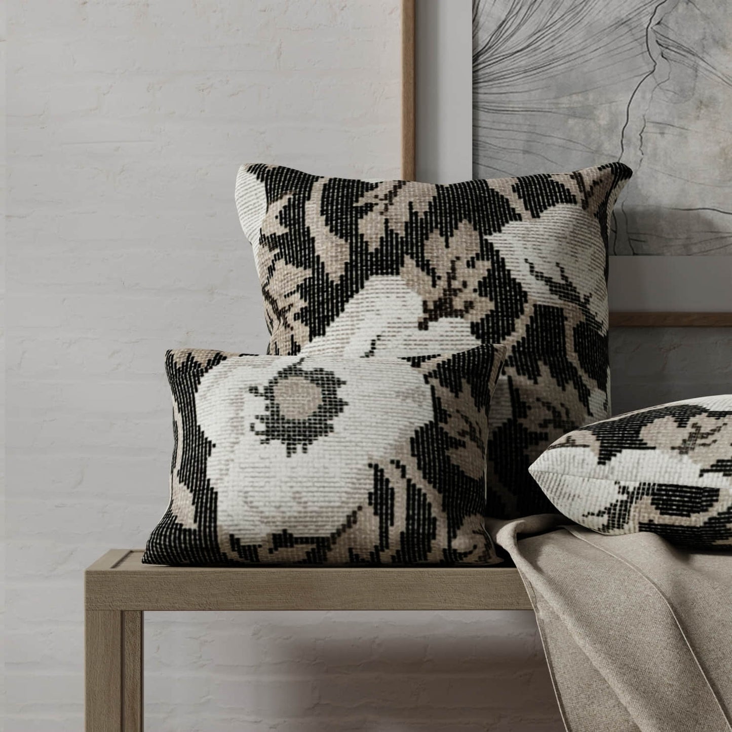 Beverly Coal made up on pillows