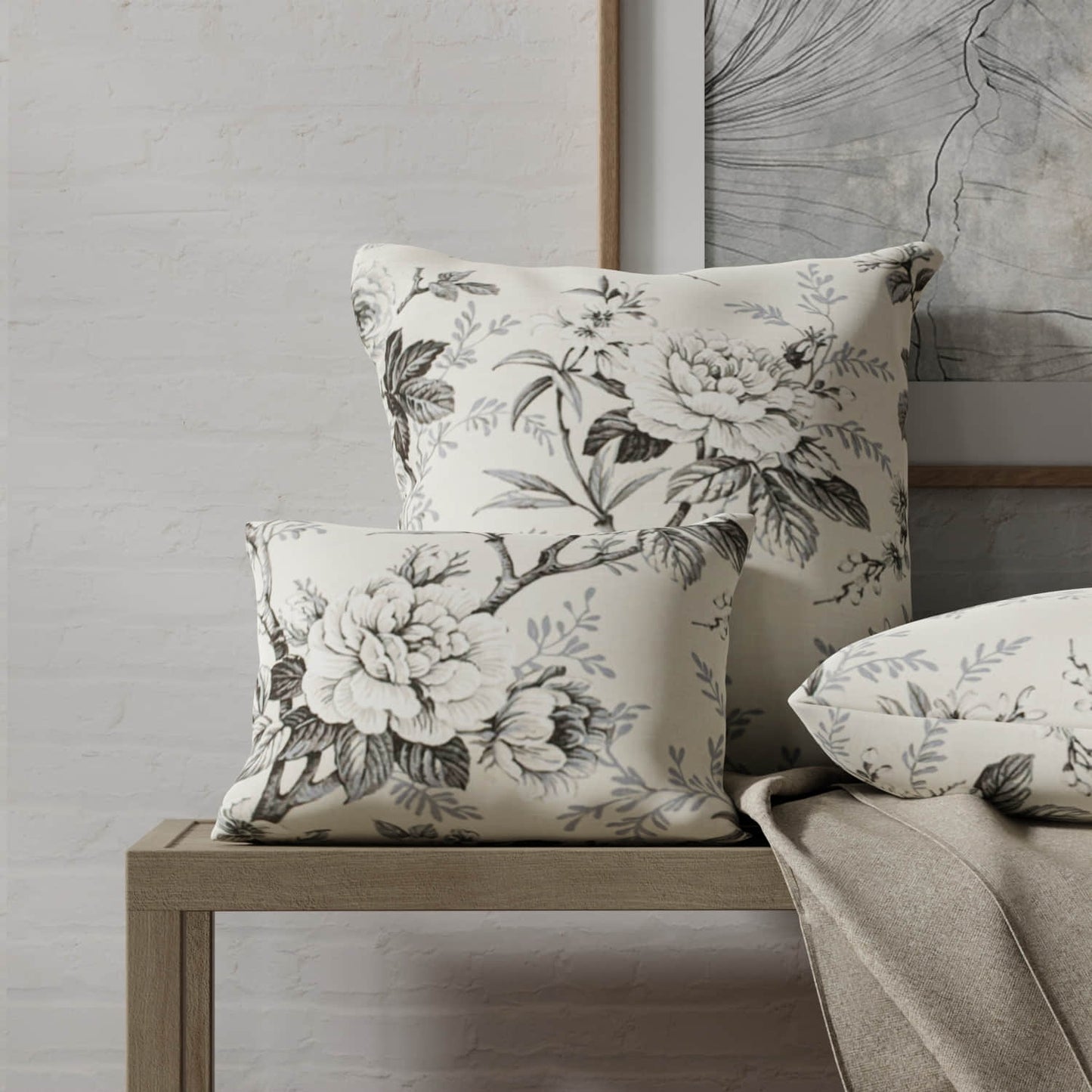 Bexley Smoke made up on pillows