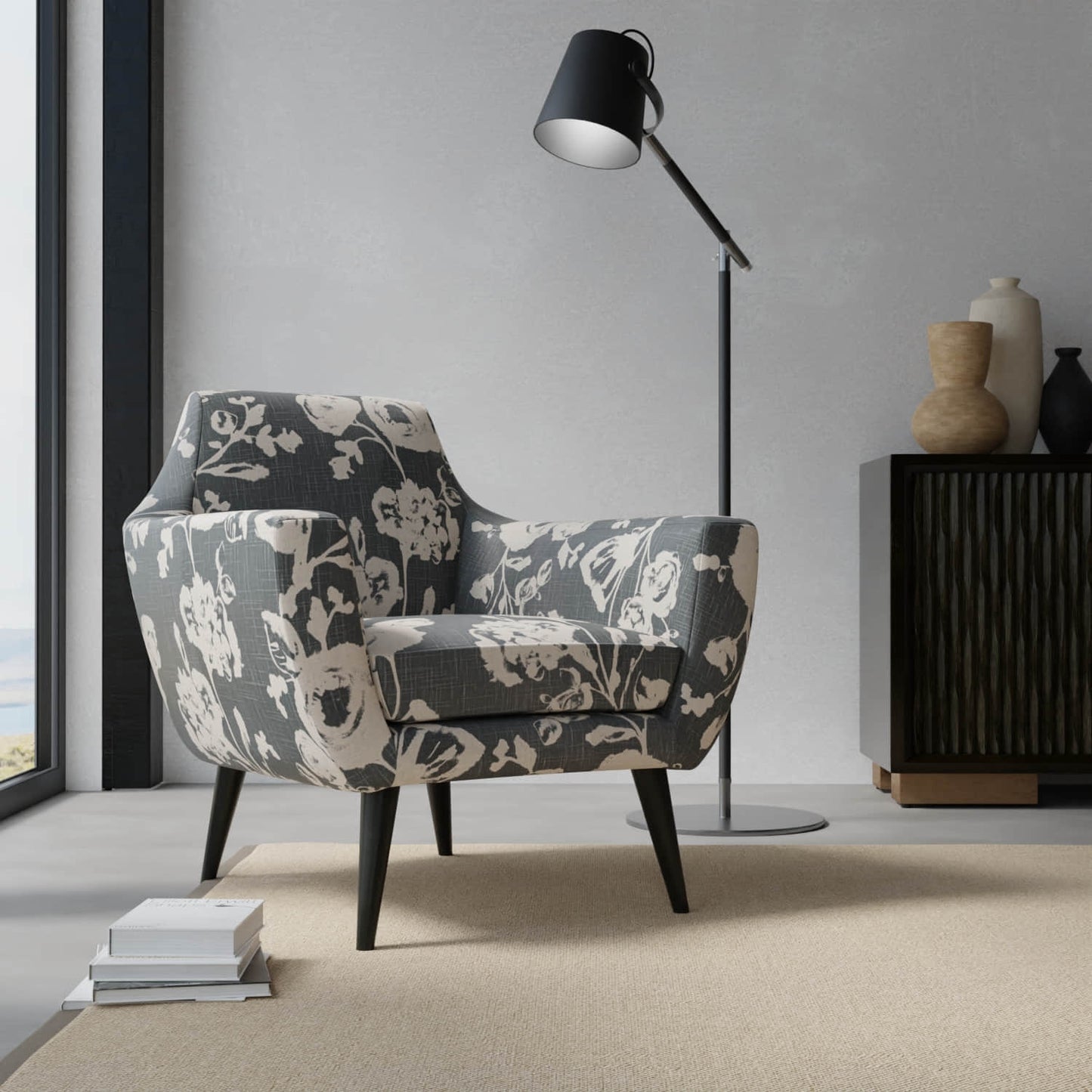 Billy Black upholstered on a contemporary chair