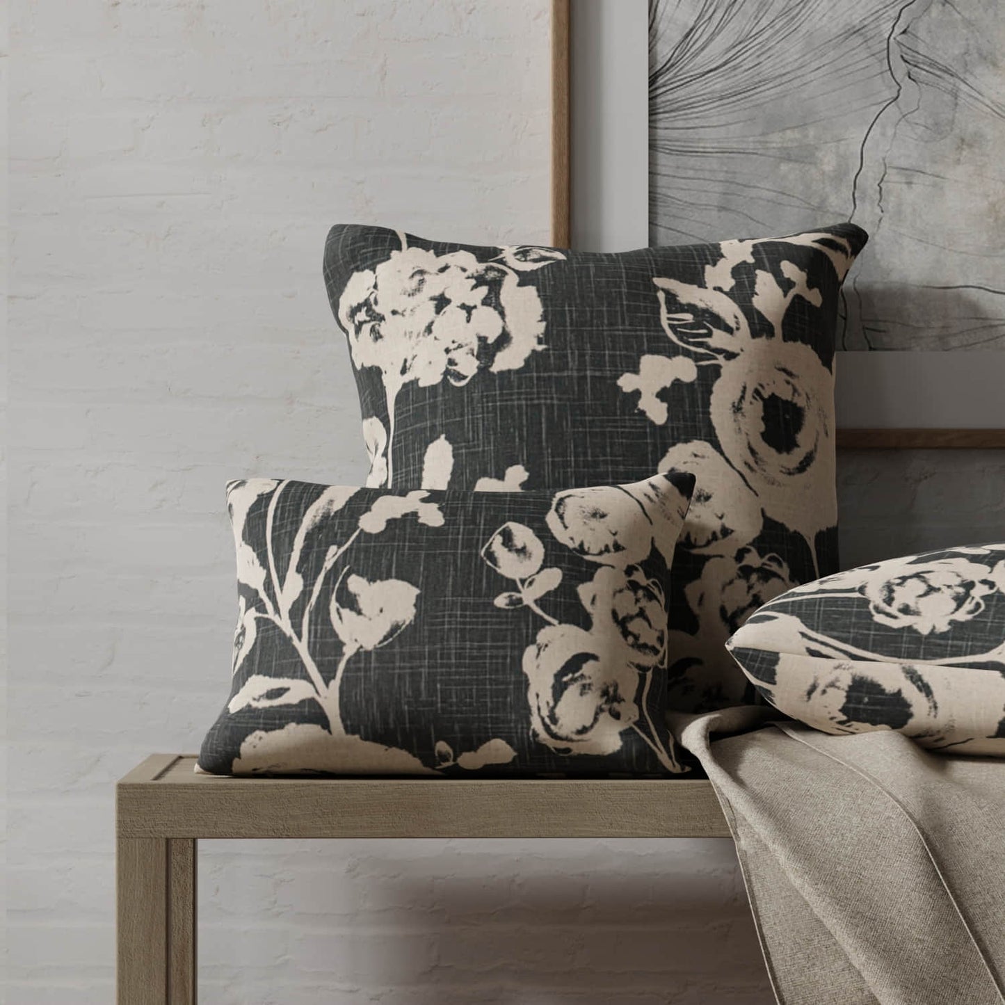 Billy Black made up on pillows