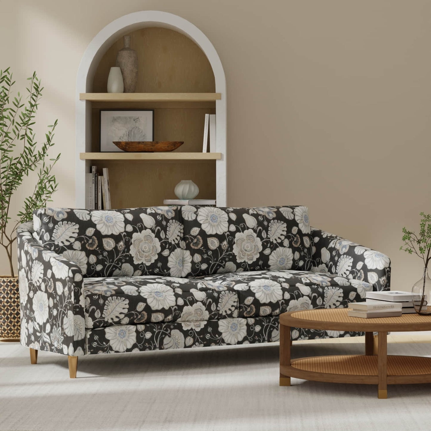 Blaine Midnight upholstered on a couch