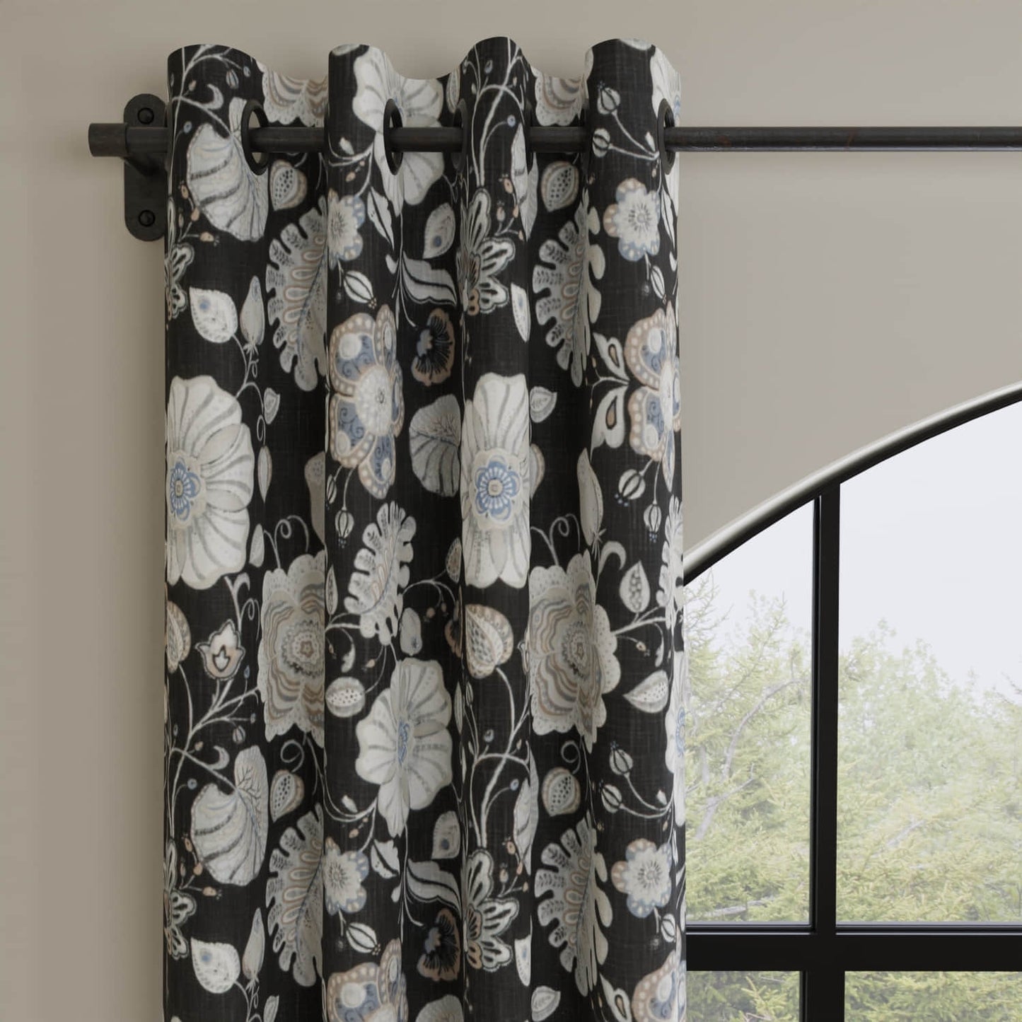 Blaine Midnight made up on drapery