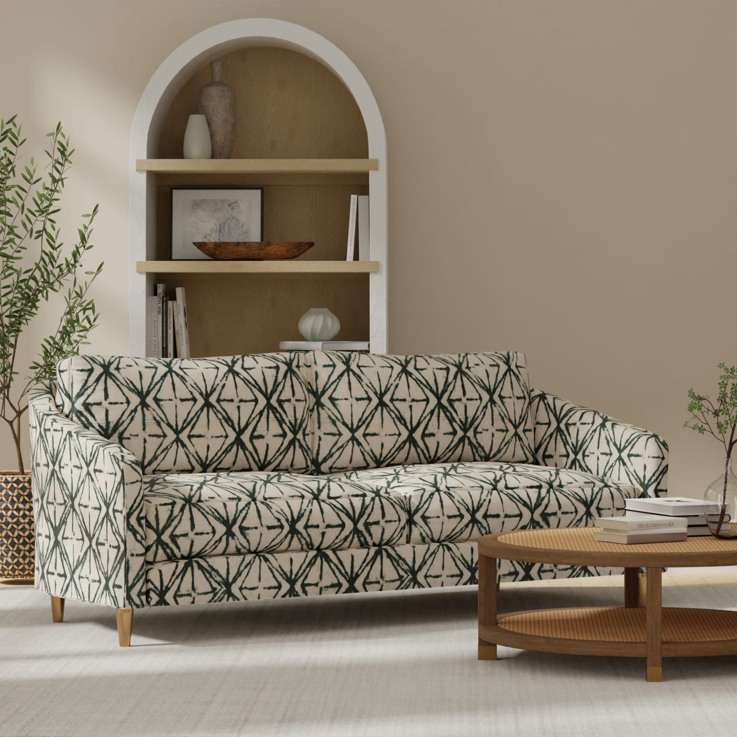 Blooming Forest upholstered on a couch