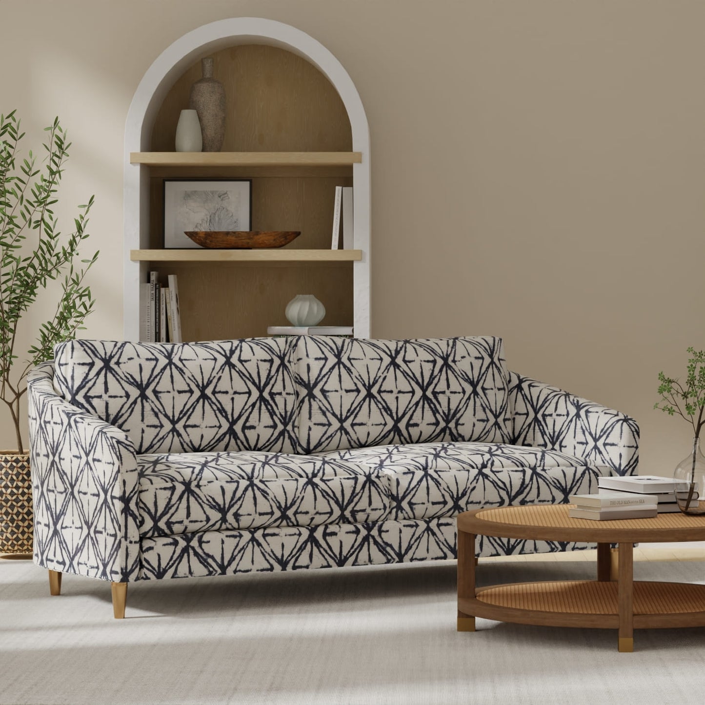 Blooming Nile upholstered on a couch