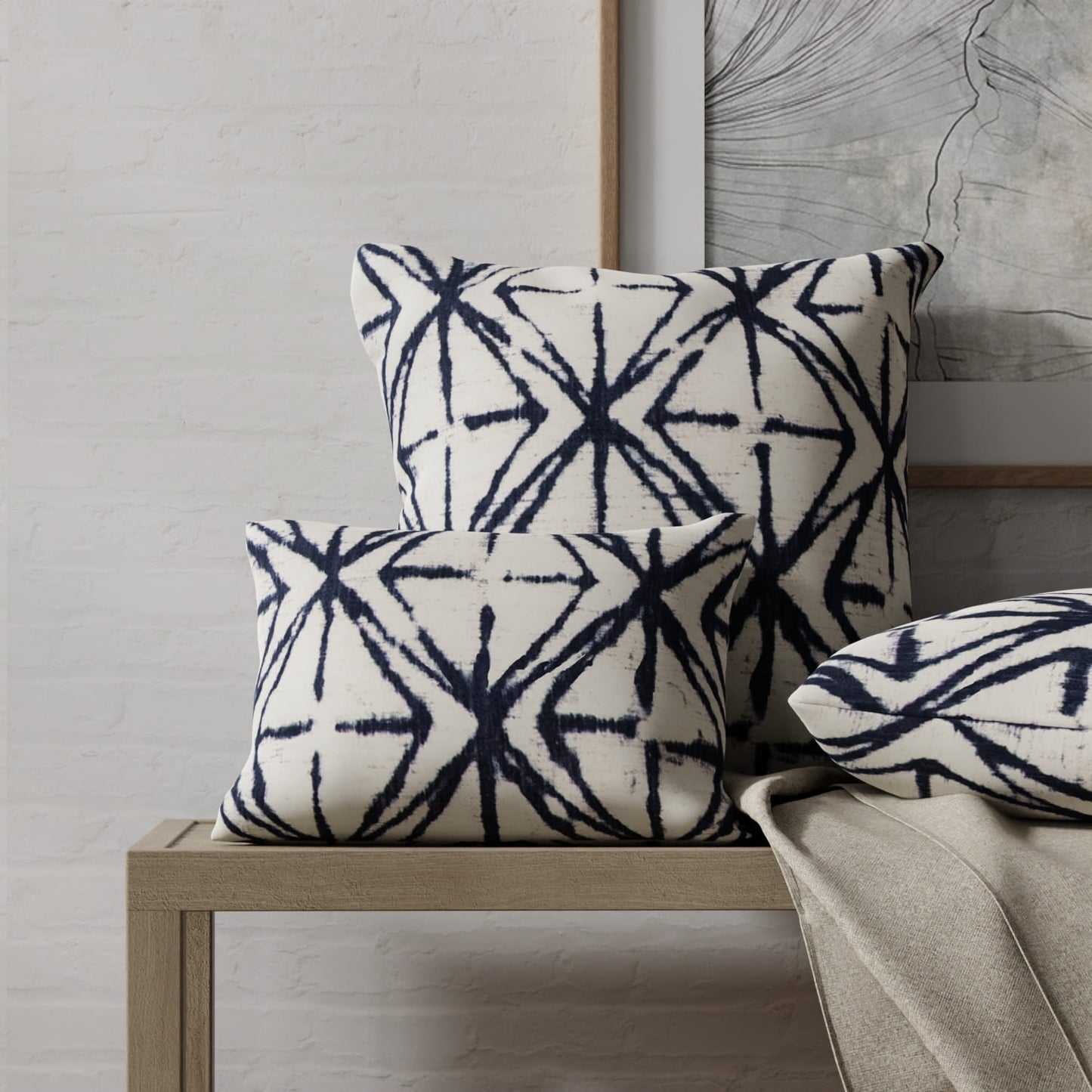 Blooming Nile made up on pillows