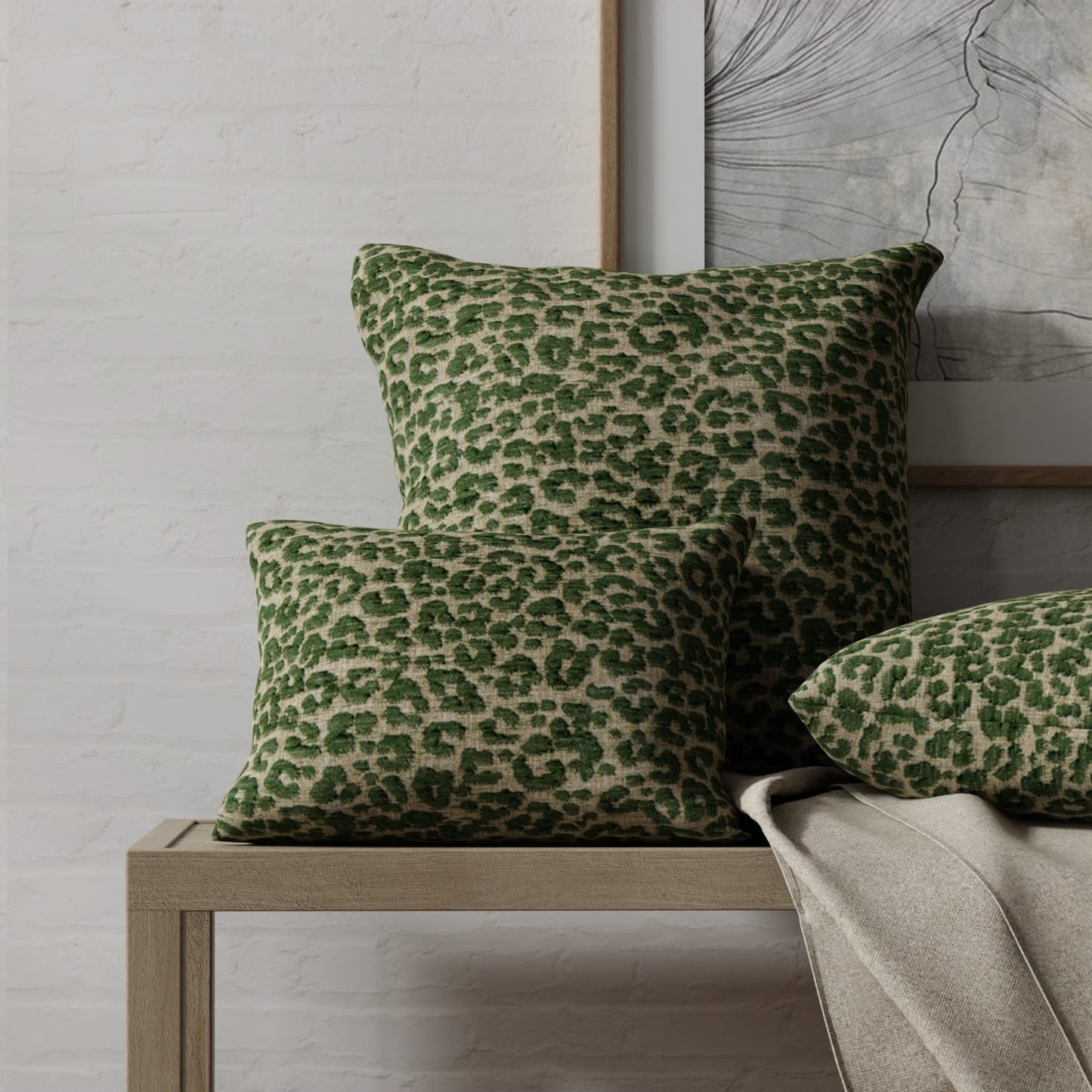 Bobbi Emerald made up on pillows