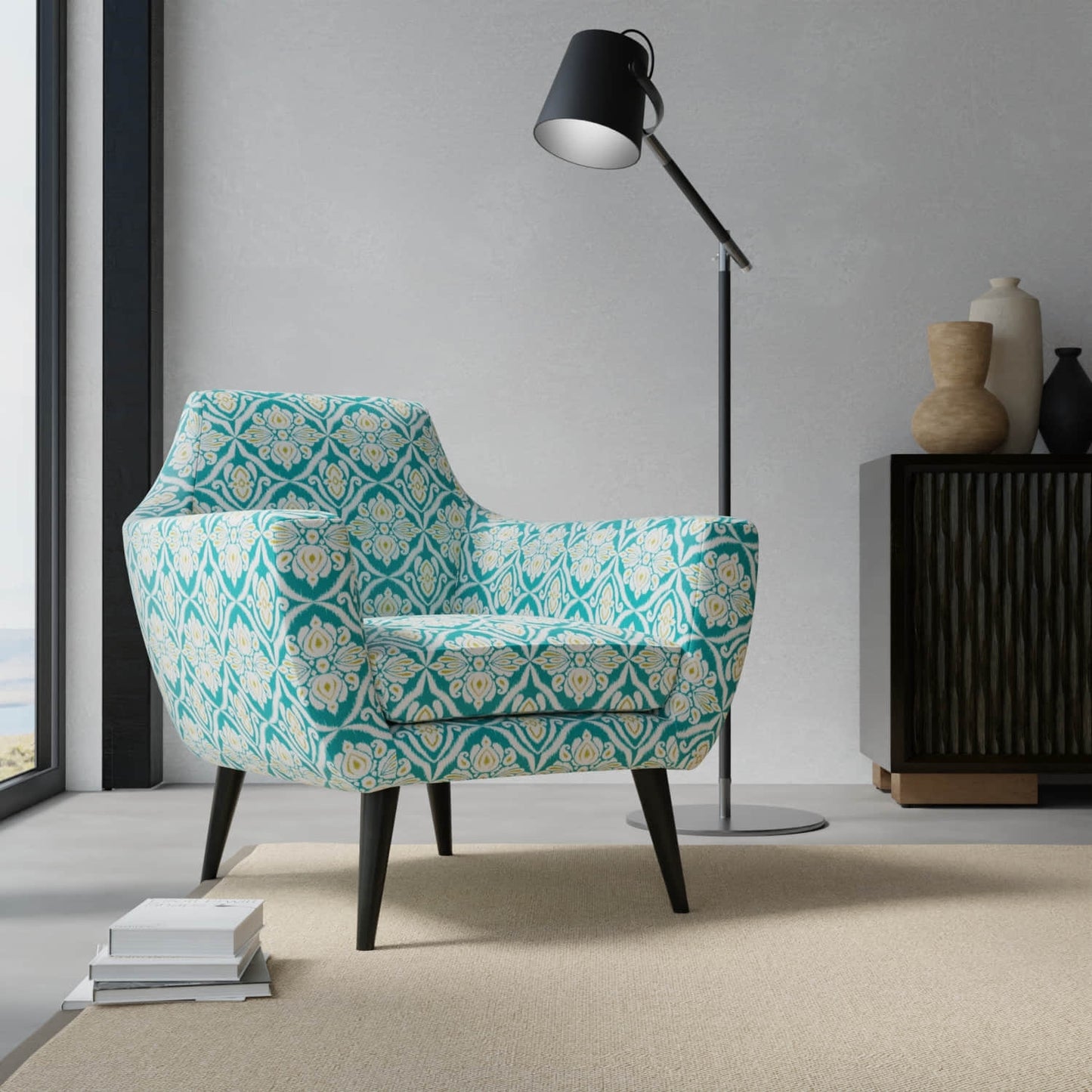 Bora Seabreeze upholstered on a contemporary chair