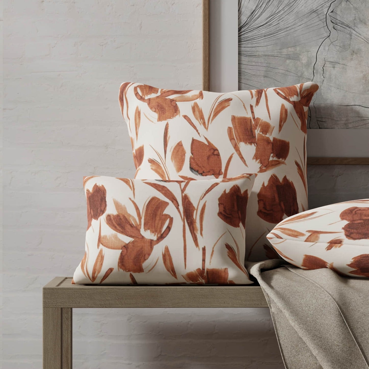 Bowen Clay made up on pillows