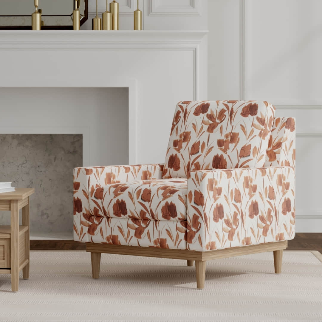 Bowen Clay upholstered on a mid century modern chair