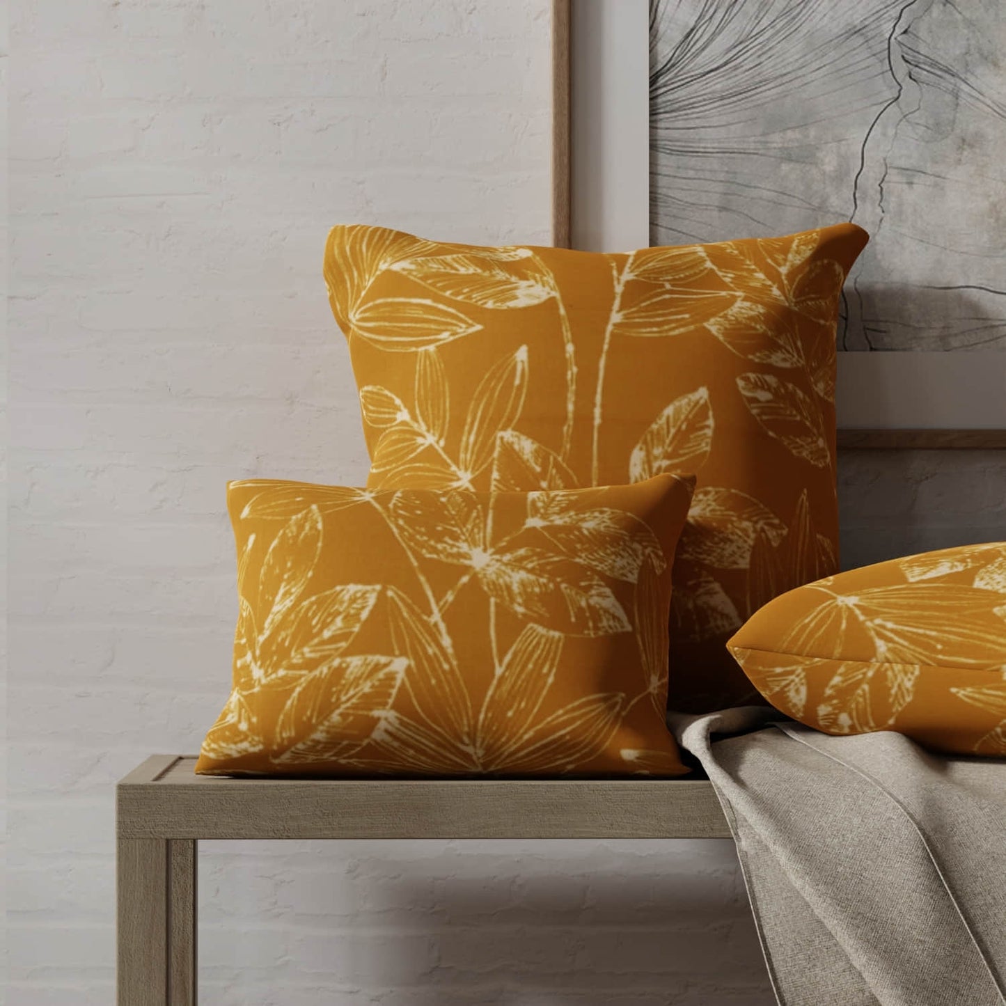 Brady Brass made up on pillows