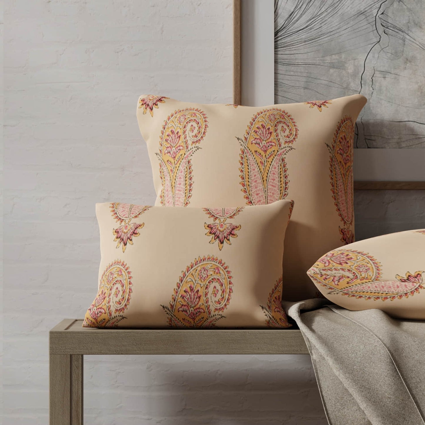 Braswell Autumn made up on pillows