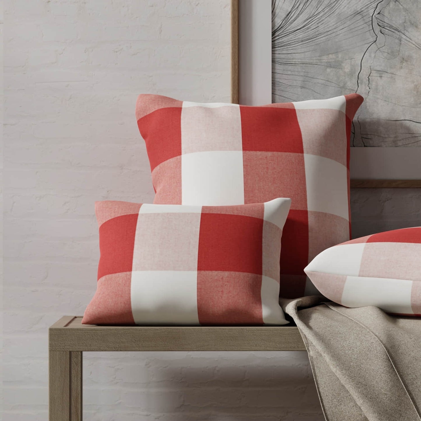 Briar Poppy made up on pillows