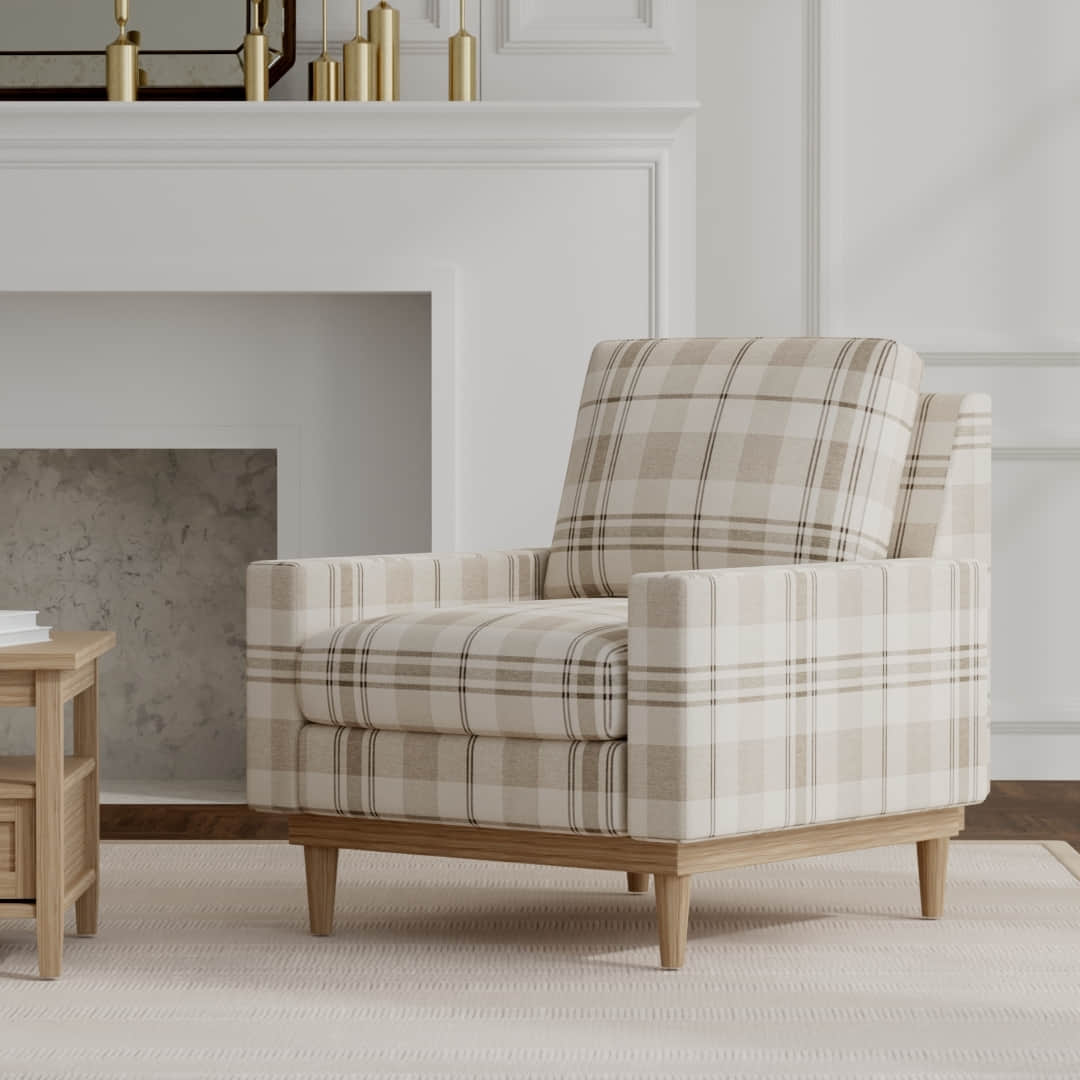 Brower Linen upholstered on a mid century modern chair