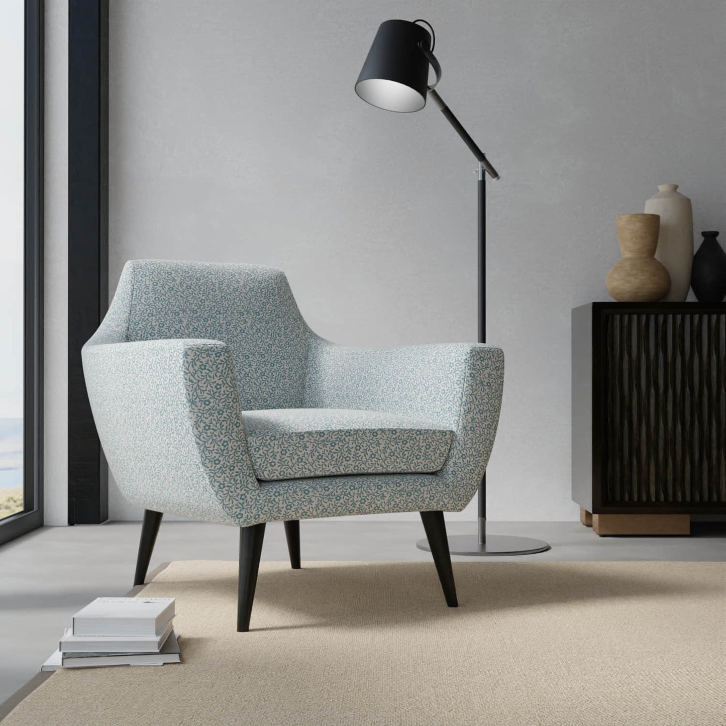 Bryant Indigo upholstered on a contemporary chair