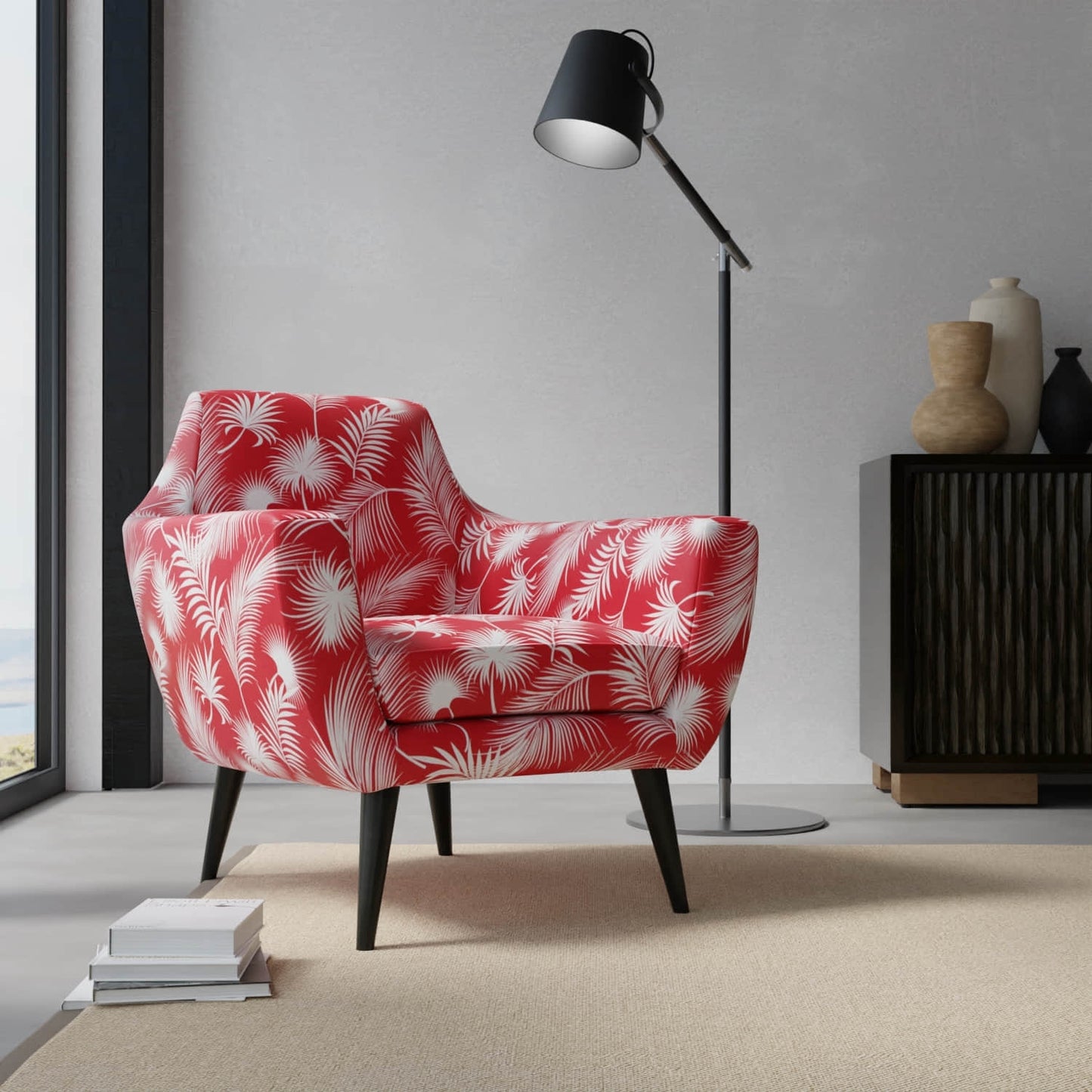 Cabos Crimson upholstered on a contemporary chair