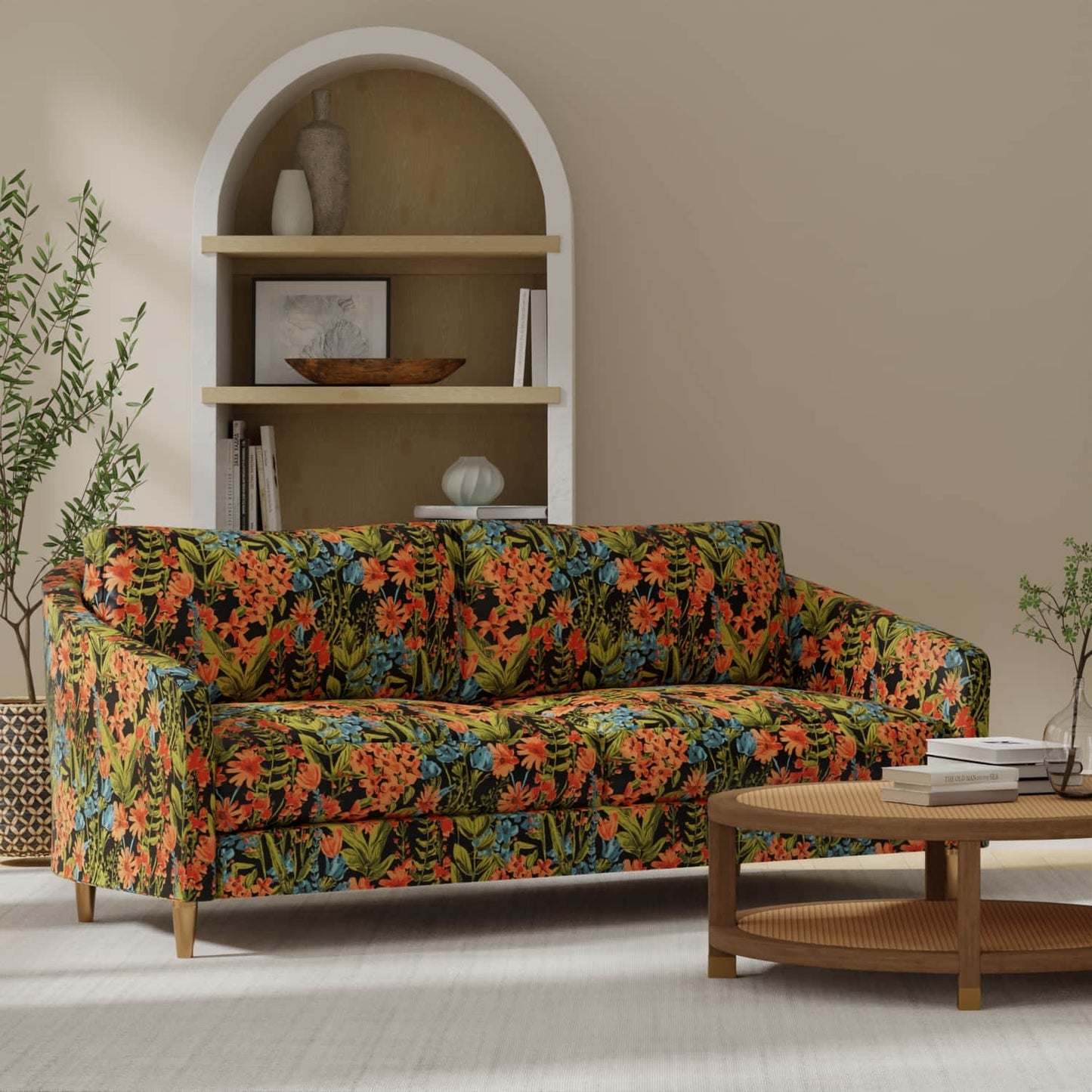 Cayman Night upholstered on a couch