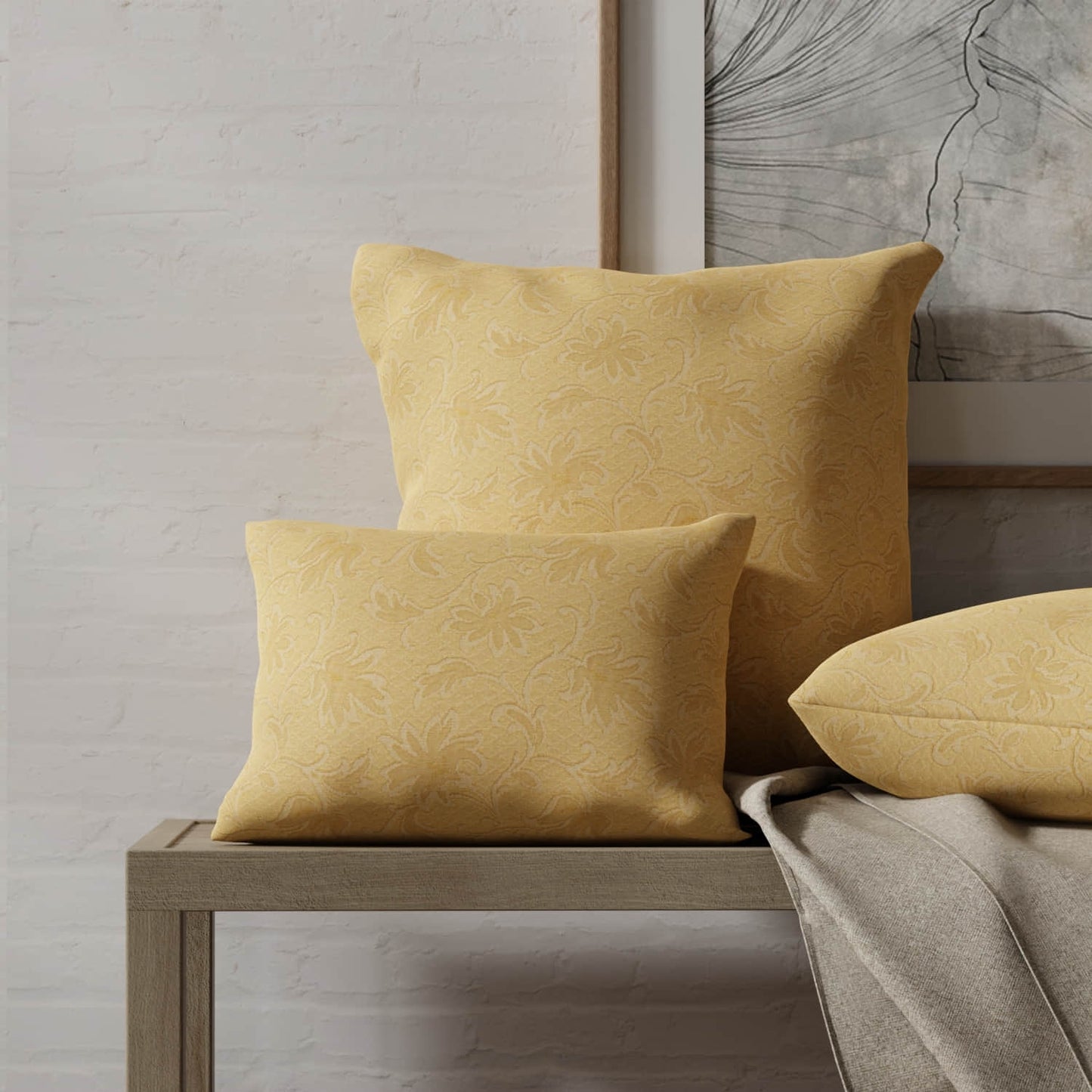 Delray Gold made up on pillows