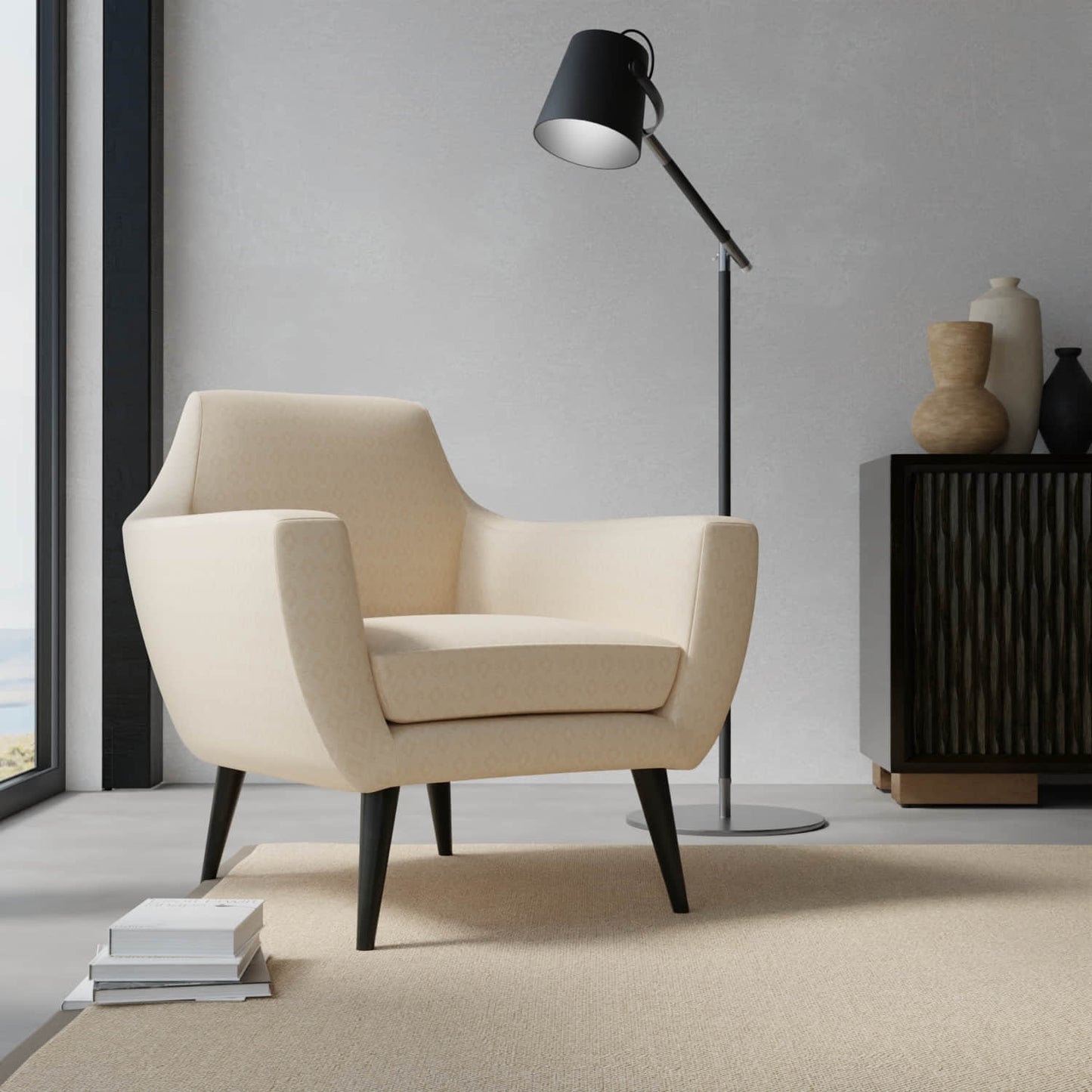 Derby Natural upholstered on a contemporary chair