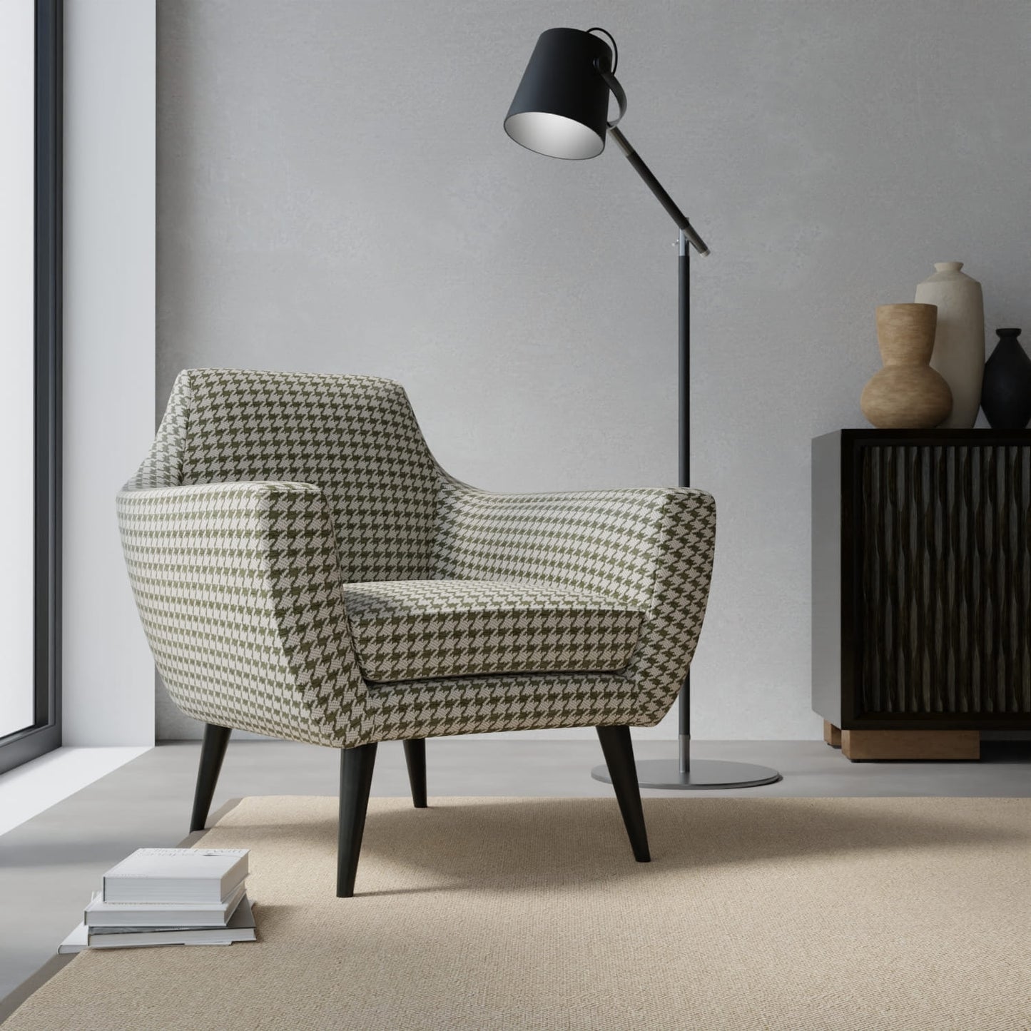 Dexter Fern upholstered on a contemporary chair