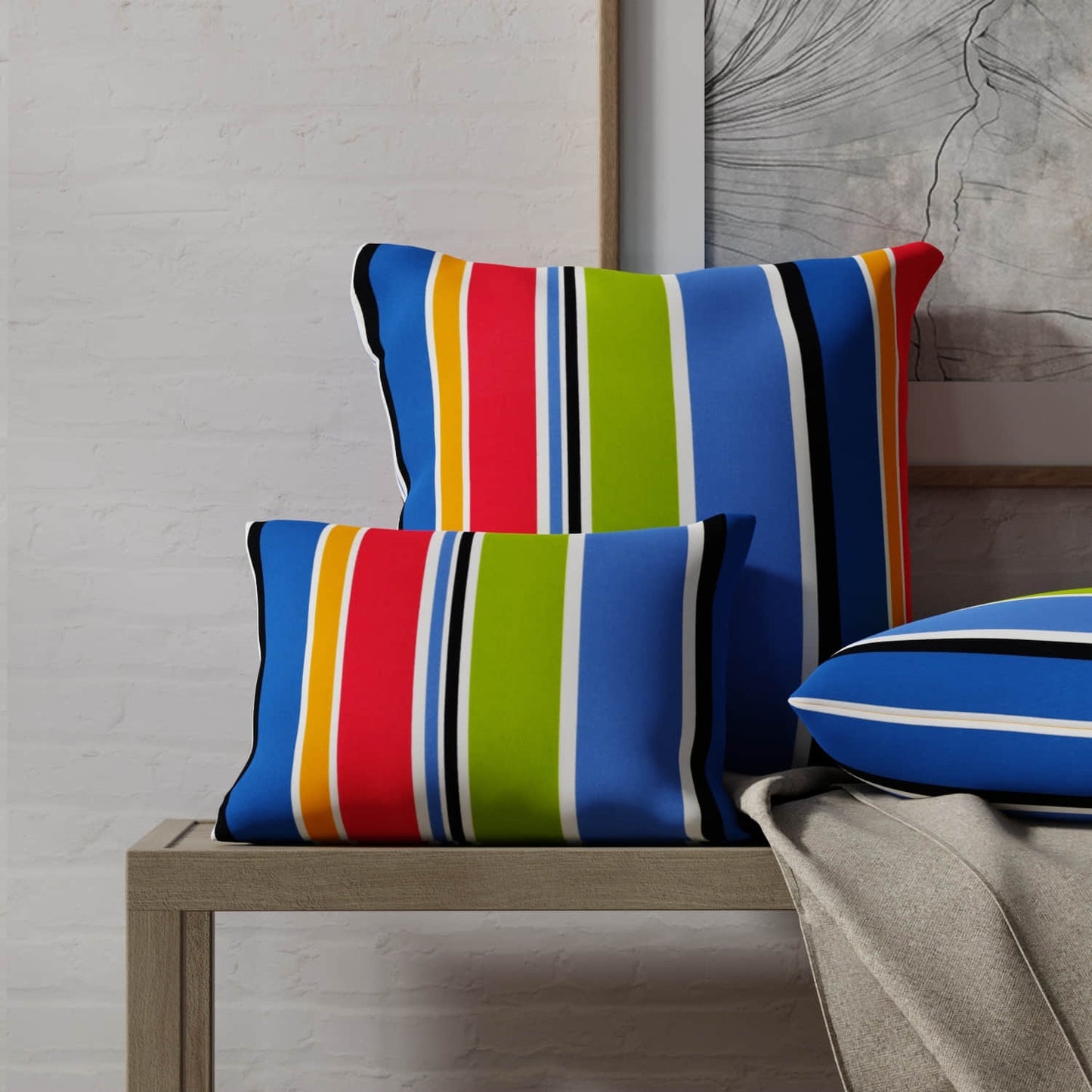 Dominica Gemstone made up on pillows