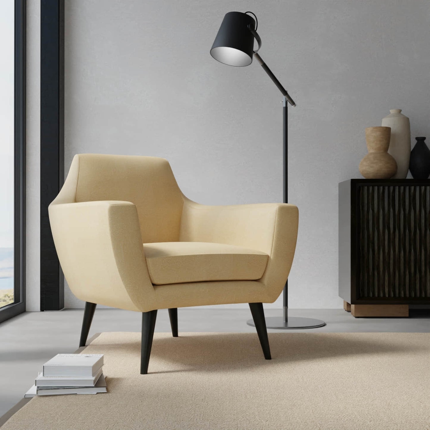 Dover Gold upholstered on a contemporary chair