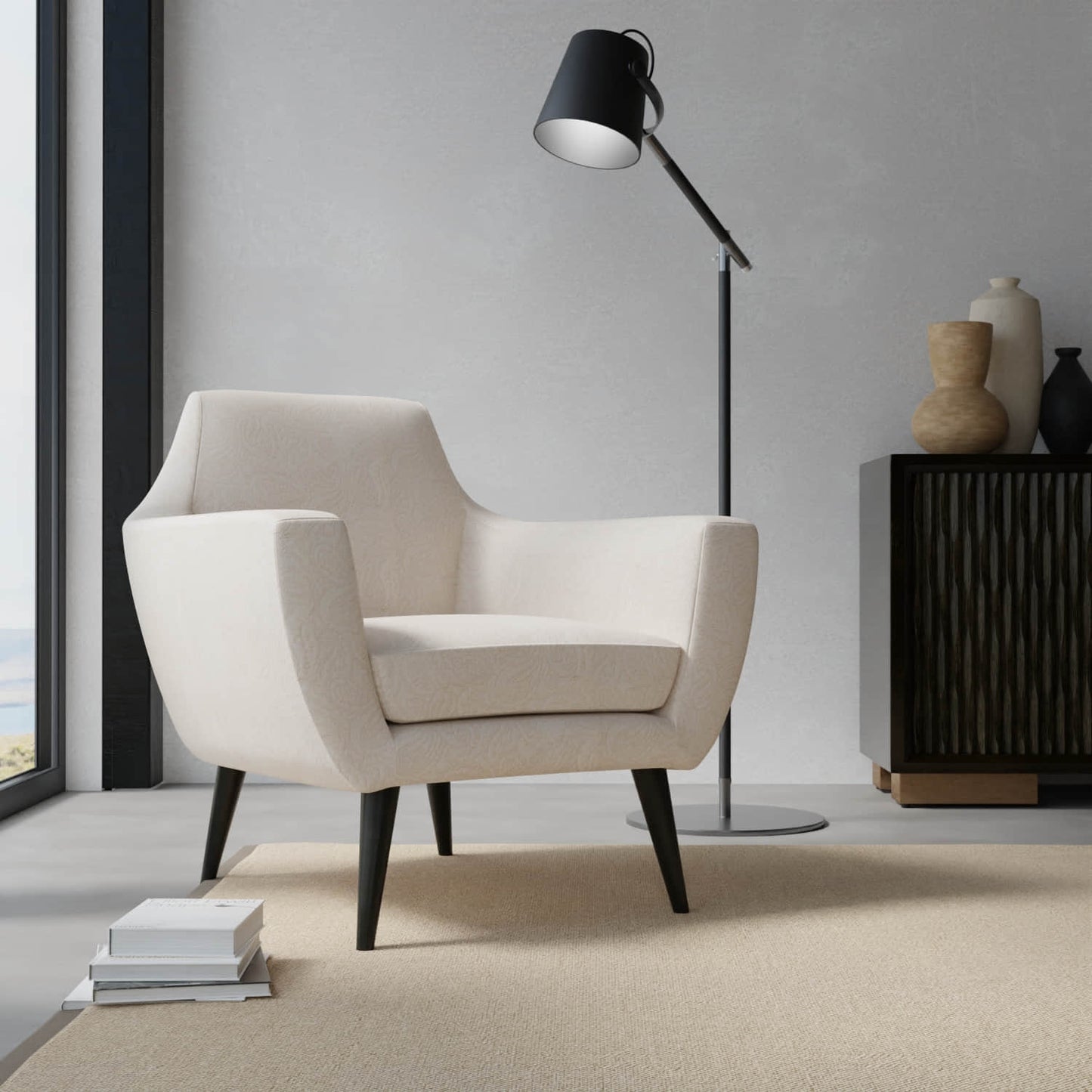 Dover Ivory upholstered on a contemporary chair