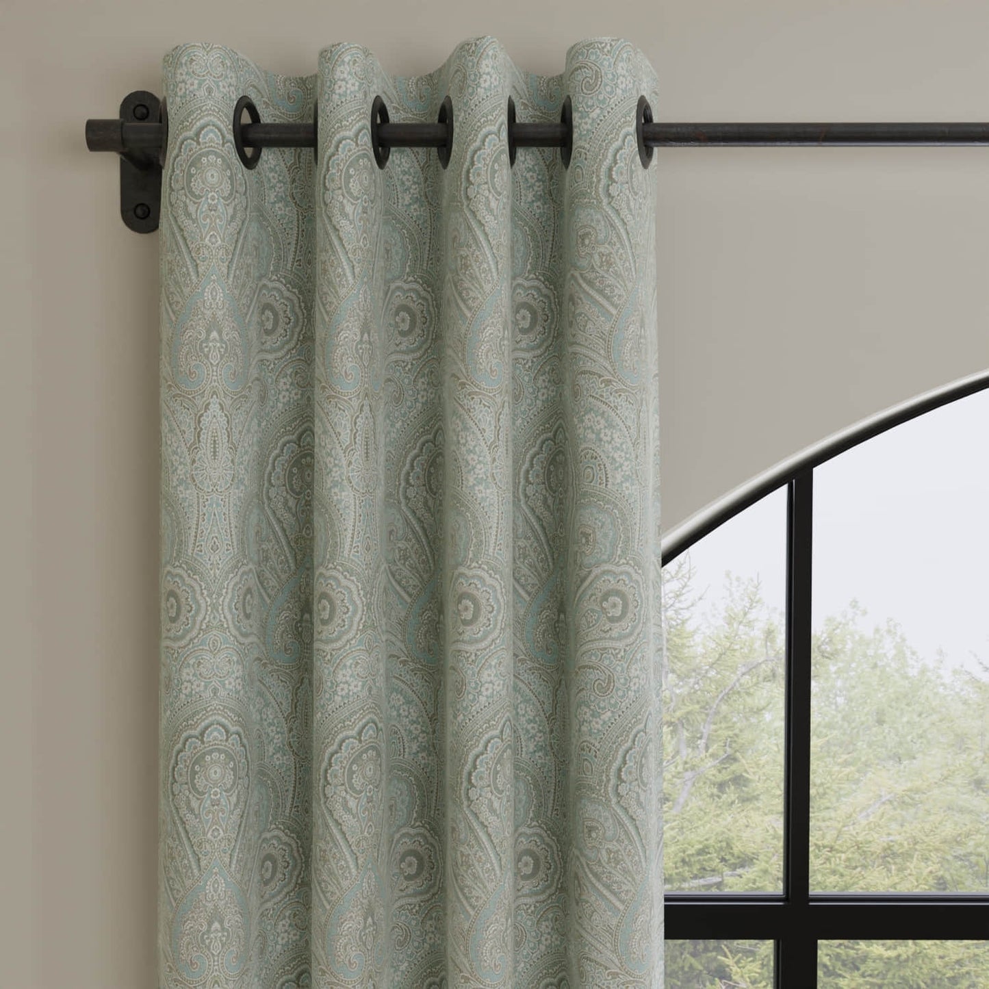 Dunbar Aqua made up on drapery