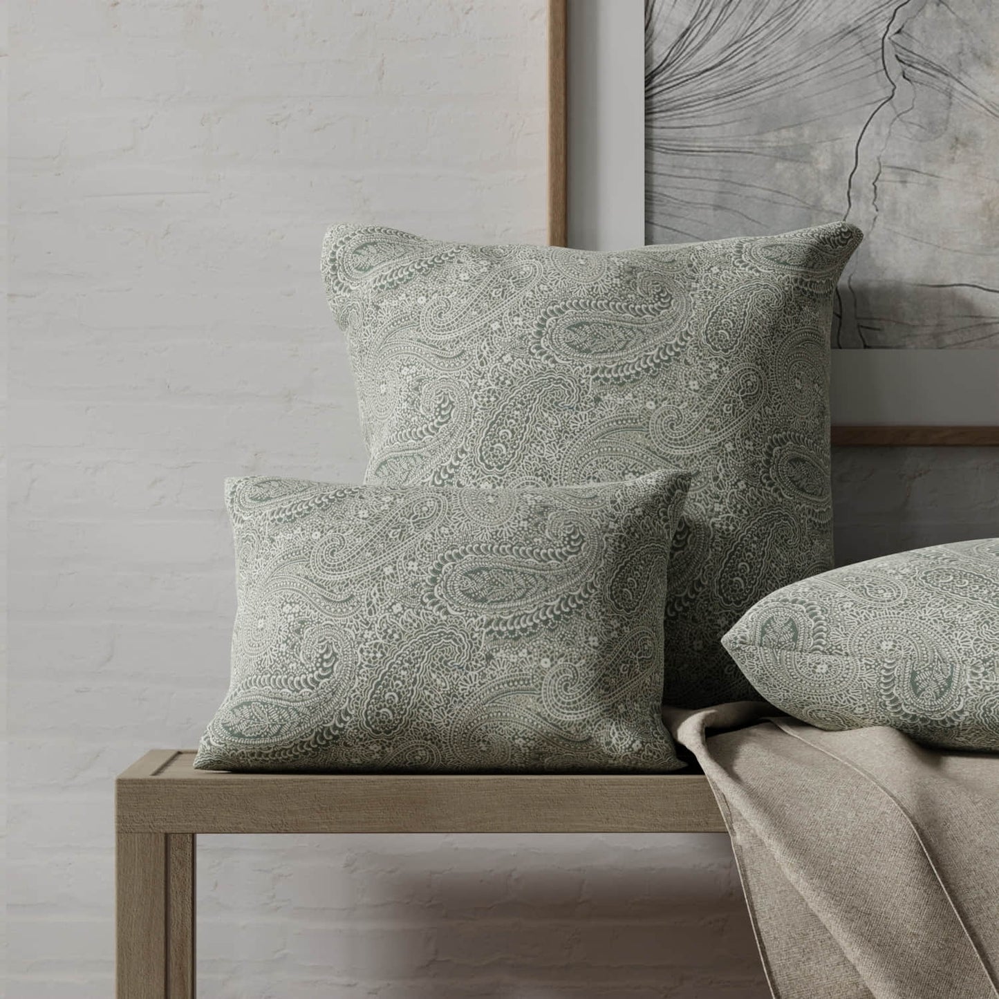 Dunlap Turquoise made up on pillows