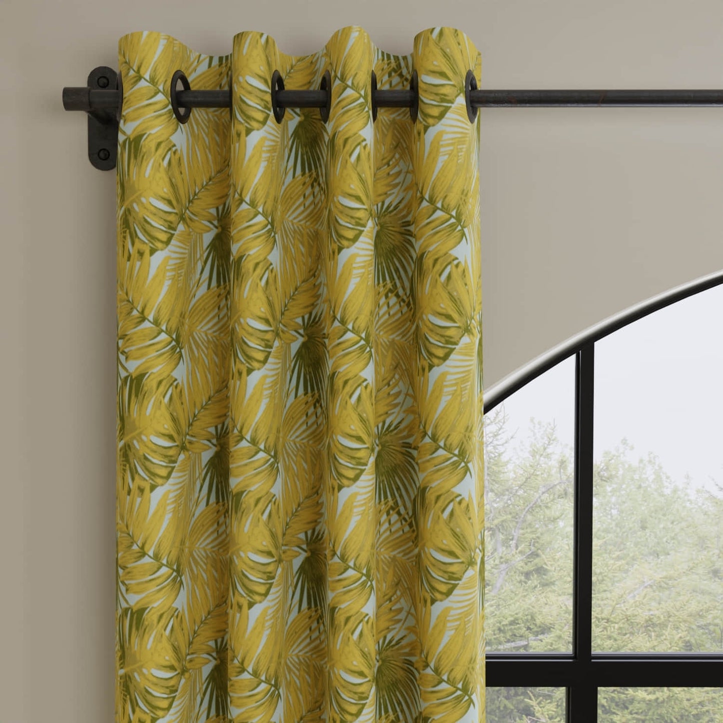 Elora Aqua made up on drapery