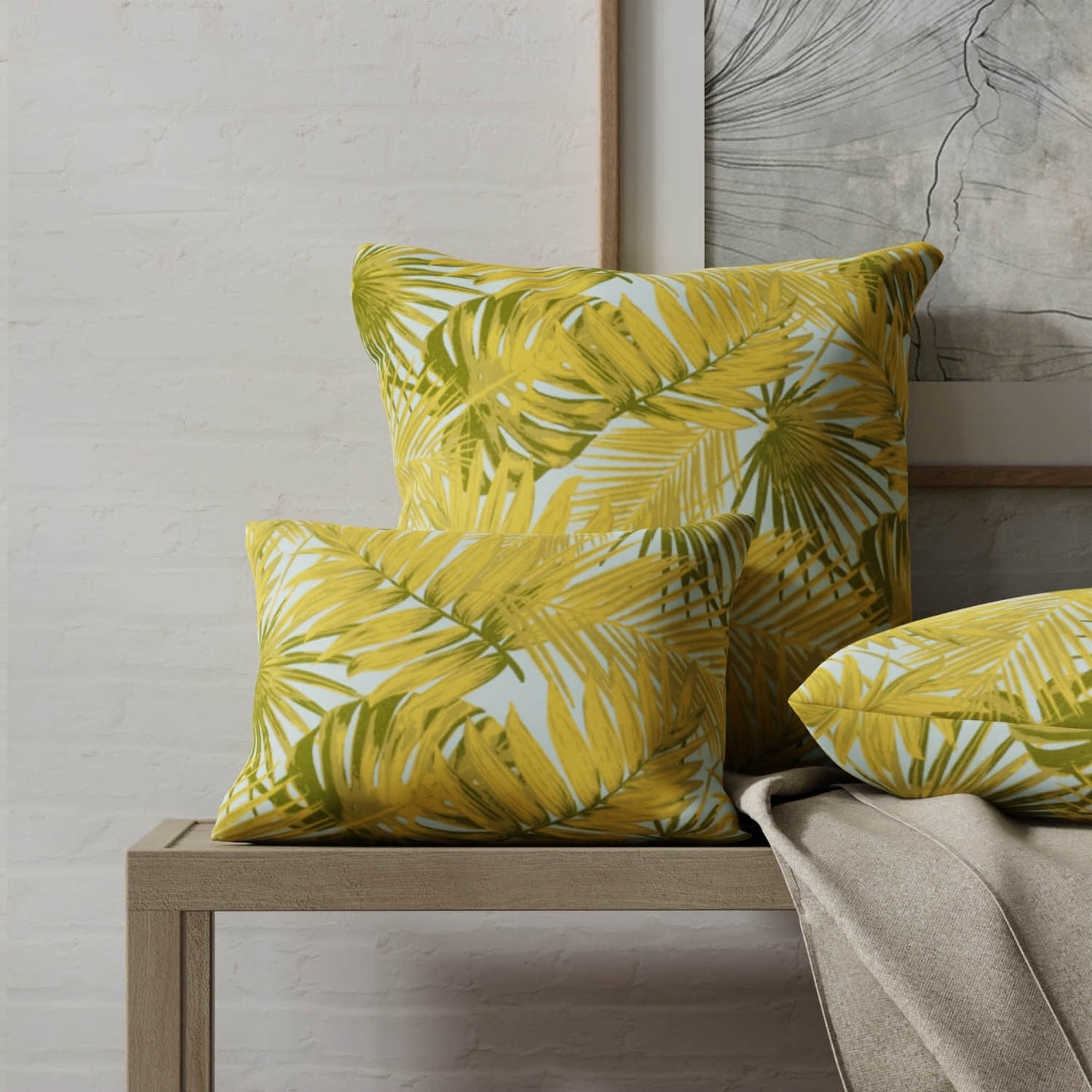 Elora Aqua made up on pillows