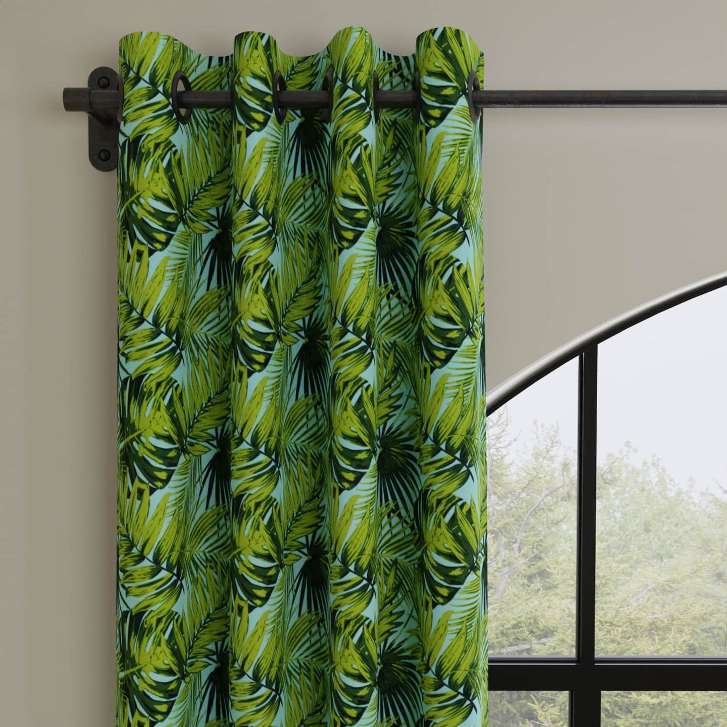 Elora Palm made up on drapery