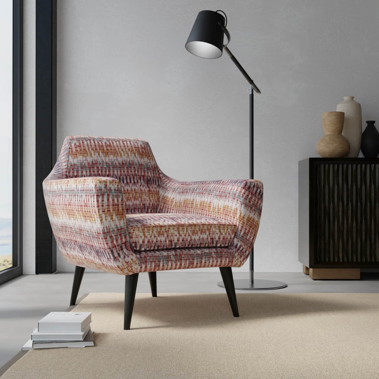 Ernest Ruby upholstered on a contemporary chair